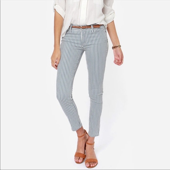 Free People low rise Striped Skinny Jeans - Picture 7 of 7